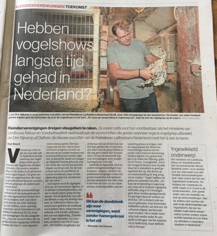 Hebben vogelshows hun langste tijd gehad?